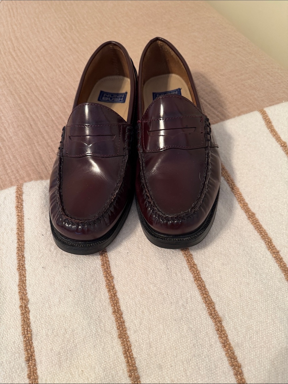 Nunn Bush Burgundy Leather Penny Loafers